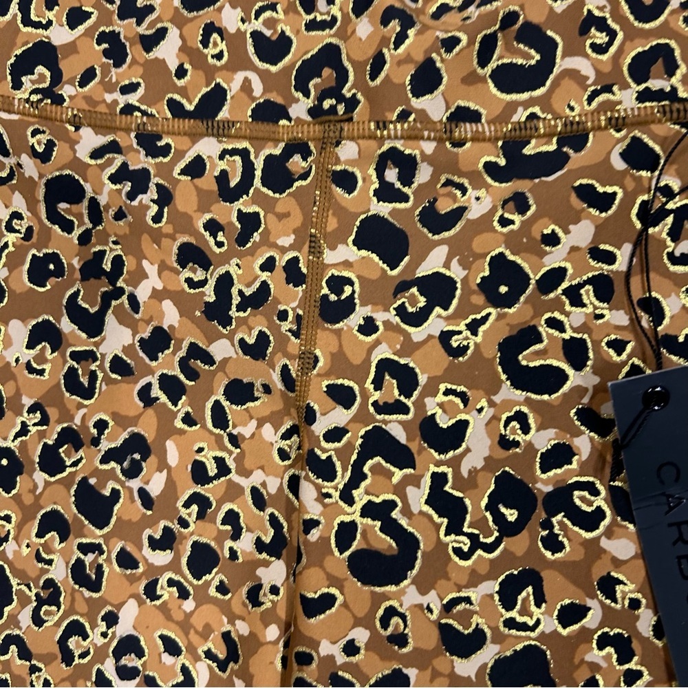 NWT Carbon38 Womens XXS Bra Top & High Waisted Legging Leopard Print Black Brown - Picture 4 of 9